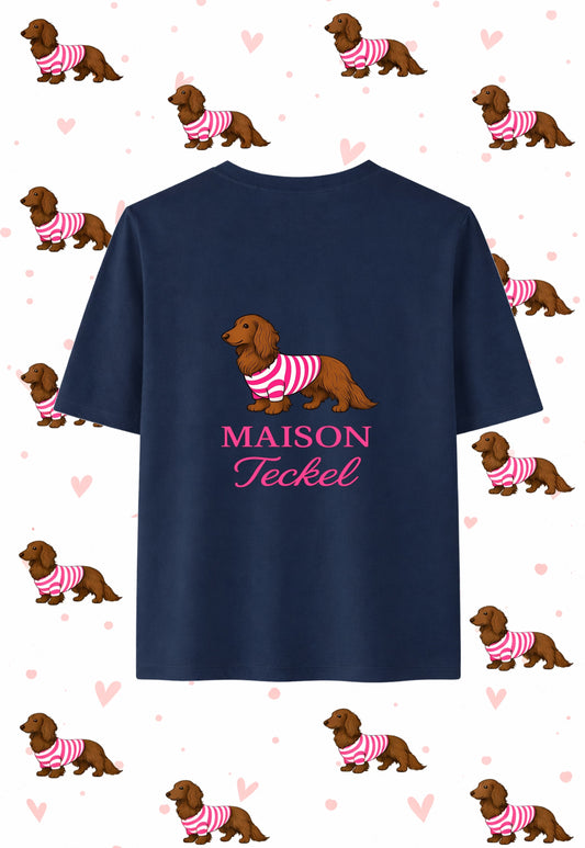 Speedy Rose sur Bleu Marine