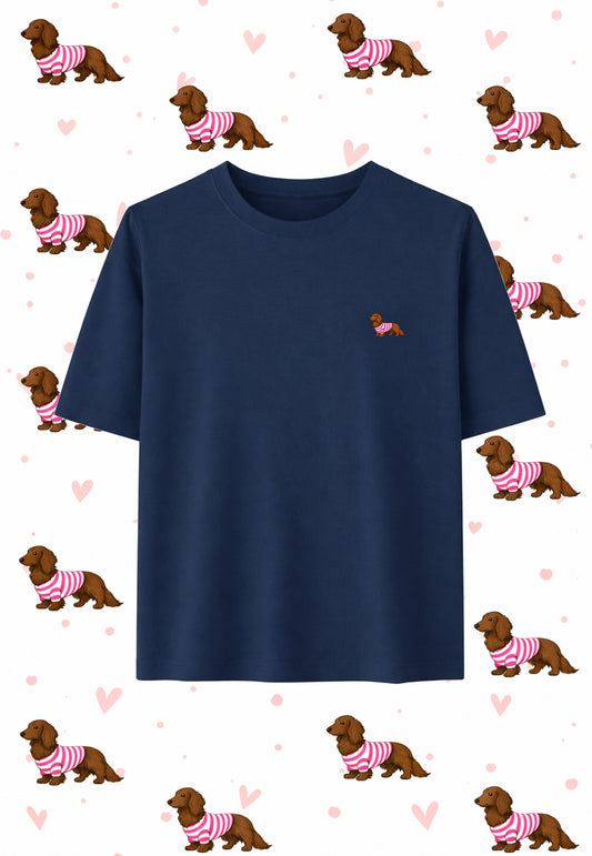 Speedy Rose sur Bleu Marine