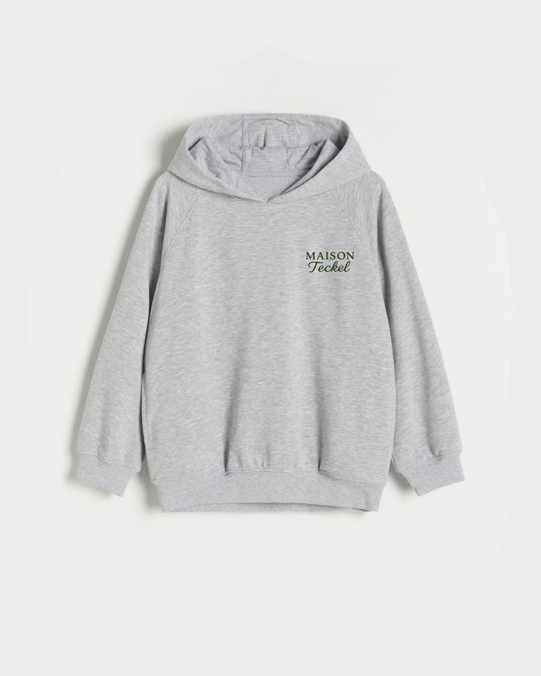 Sweat à capuche gris Maison Teckel - vue de face